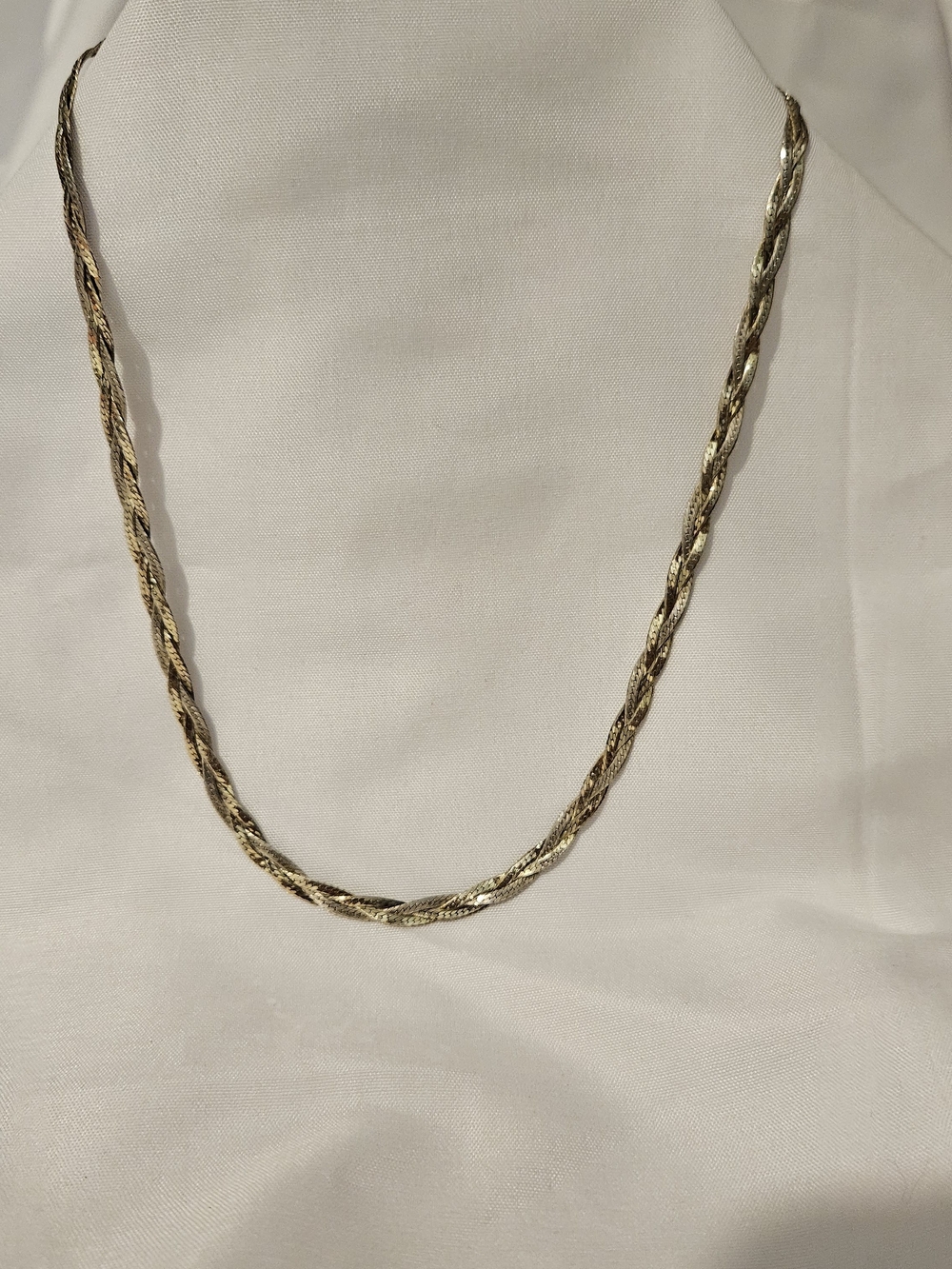 Braided Herringbone Necklace - Italian Sterling Silver